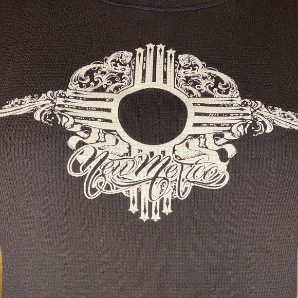 Next Level Apparel Waffle Knit Long-Sleeved Black Shirt "New Mexico" Size XL VGC - Picture 2 of 4